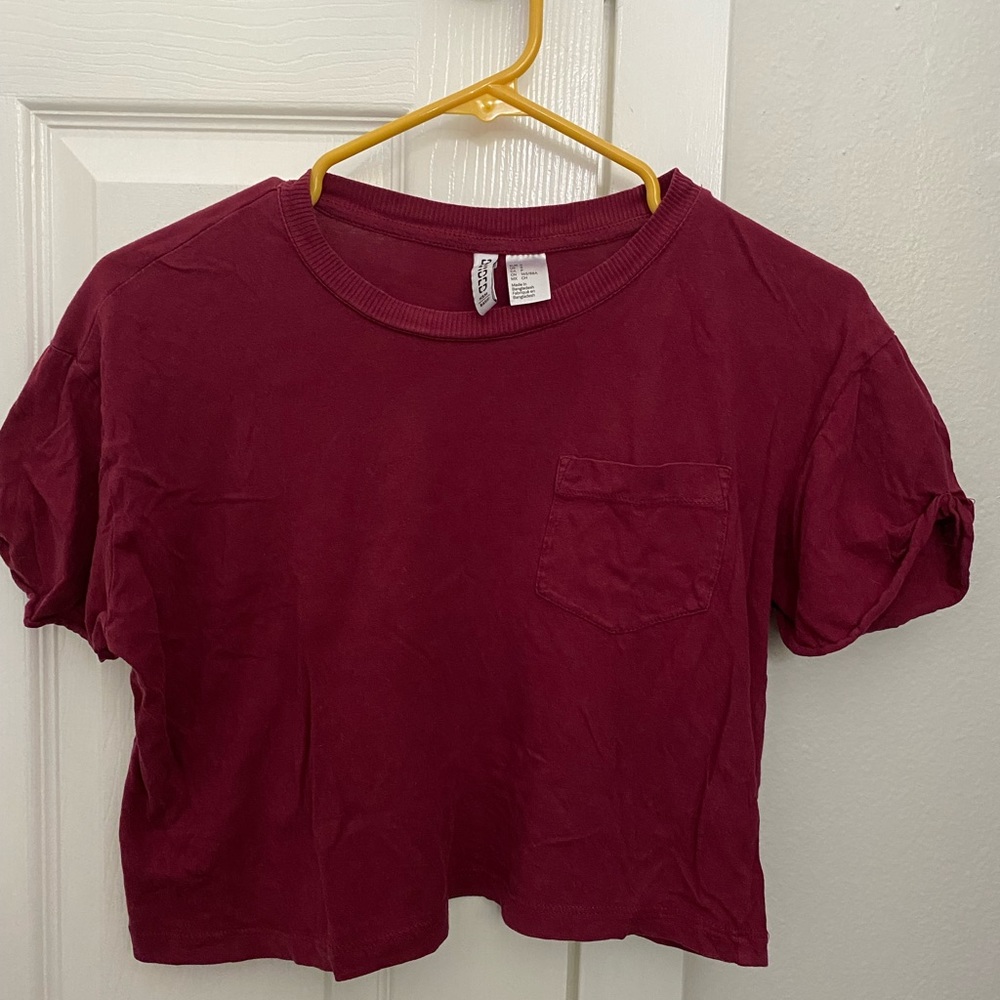 Maroon cropped Tshirt